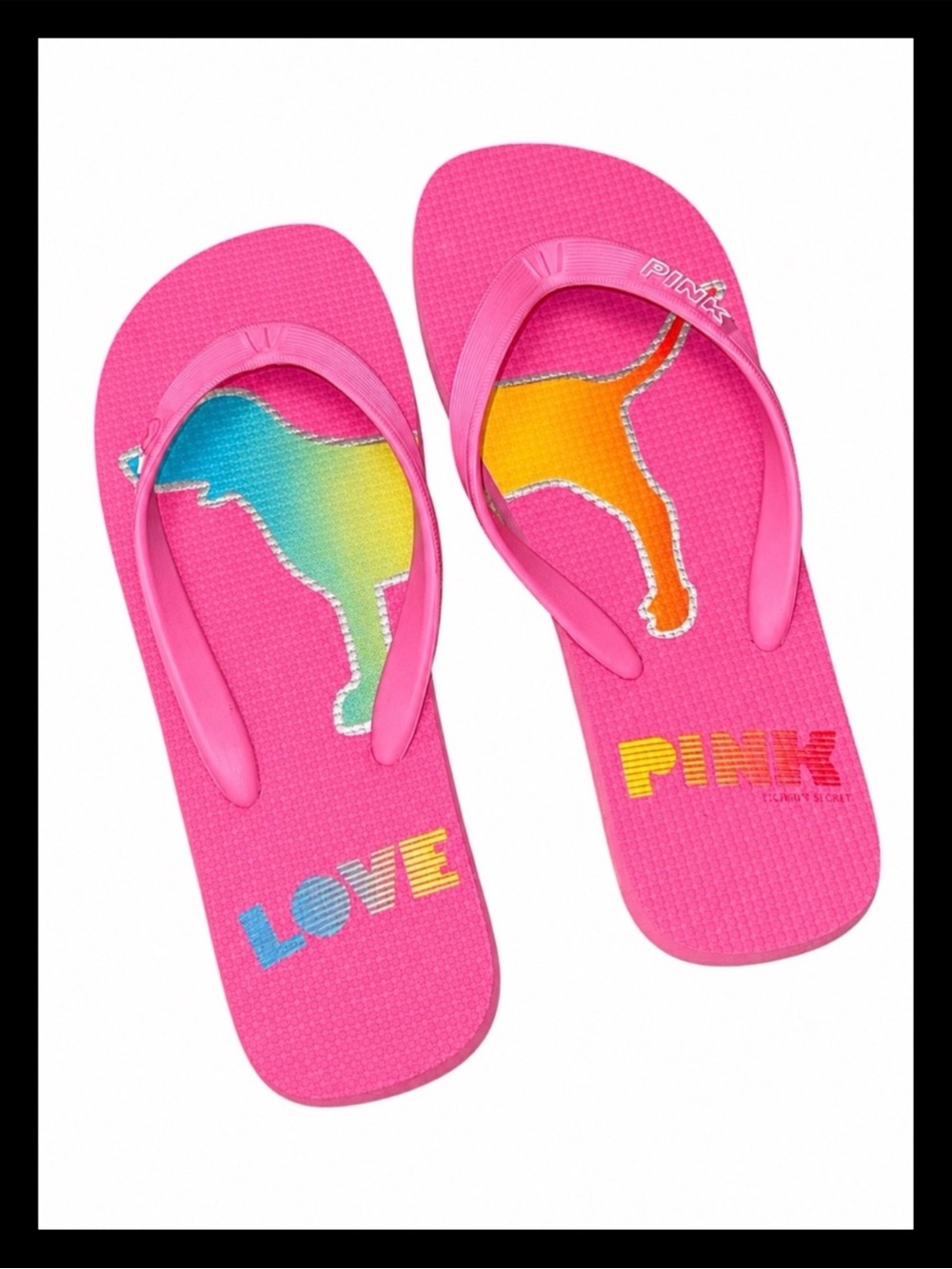 💕ⓅⒾⓃⓀ ⓋⓈ Y2K Rainbow Split Dog Flip Flop✨NWT✨💕